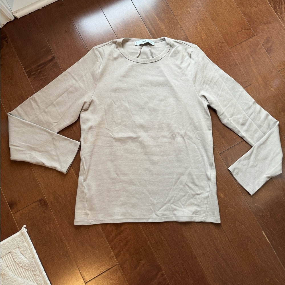 Mango top long sleeve taupe size XL
